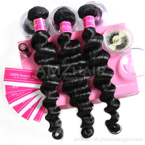 100% Human Hair Weave Extension Double Weft Loose Deep Wholesale Raw Indian Virgin Cuticle Aligned Human Hair Bundle Supplier